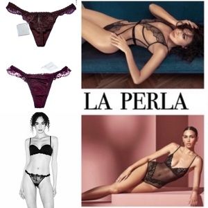 NWT La Perla Maharani Chantilly Lace Thongs